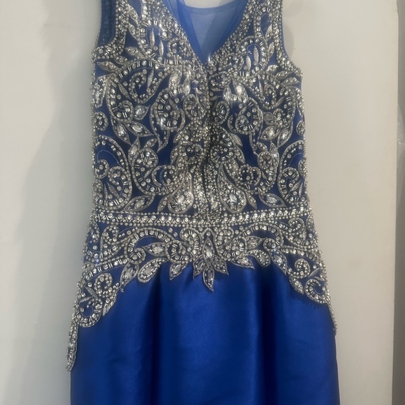 Navy with silver accent dress women’s - Picture 2 of 6